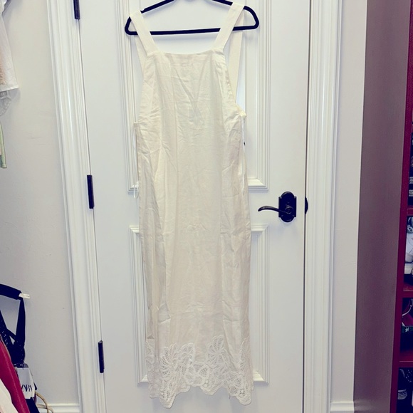 Zara white ivory linen lace maxi dress long backless summer knit limited edition - Picture 2 of 9